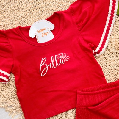 Conj. Blusa Flare Bella e Short  - Vermelho